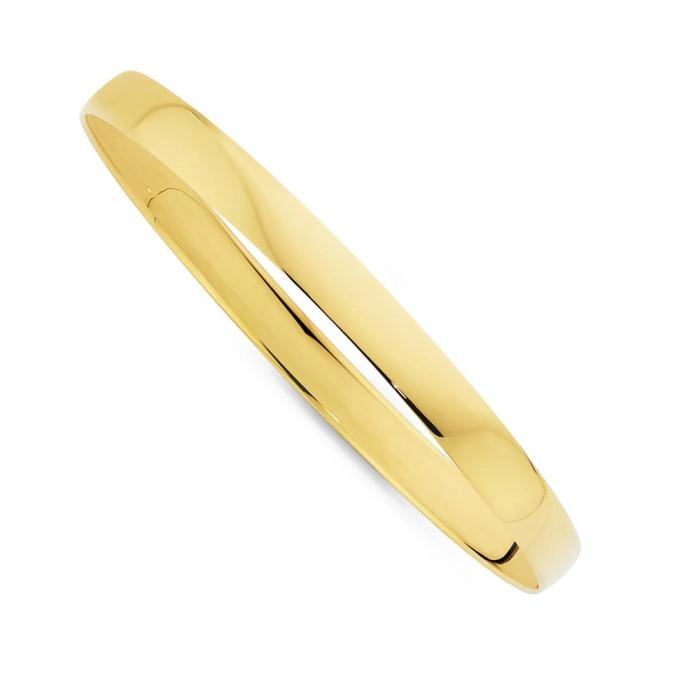 9ct Gold 6x65mm Solid Bangle