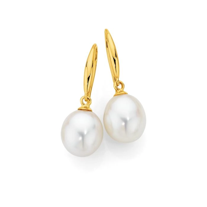 9ct Gold Cultured Fresh Water Pearl Earrings