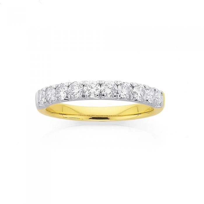 9ct Gold Diamond Claw Set Band