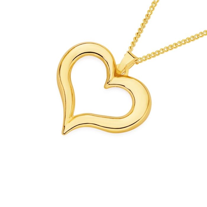 9ct Gold Open Heart Pendant