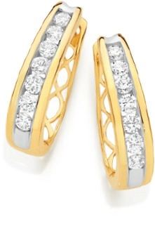 Alora 10ct Gold 1/2 Carat TW Lab Grown Diamond Huggie Earrings