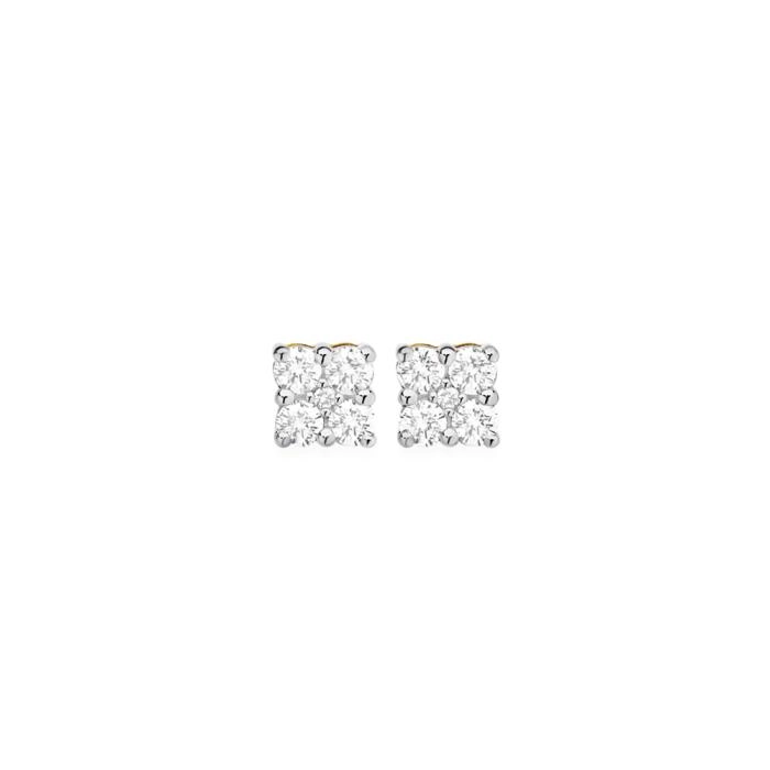 Alora 10ct Gold 1/2 Carat TW Lab Grown Diamond Square Stud Earrings