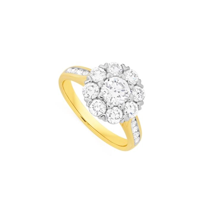 Alora 14ct Gold 2 Carats TW Lab Grown Diamond Flower Ring