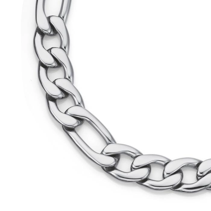 Stainless Steel 55cm 3+1 Figaro Gents Chain