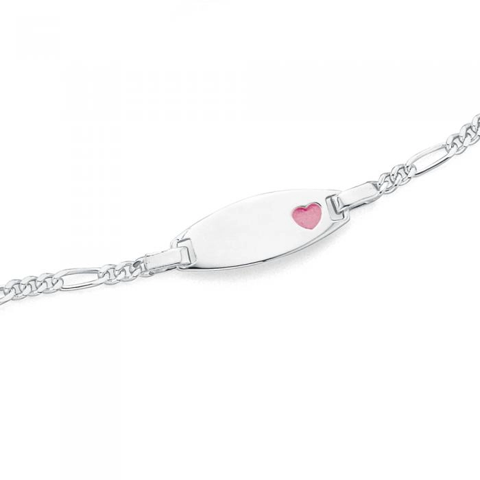 Sterling Silver 17.5cm Figaro 3+1 ID Bracelet