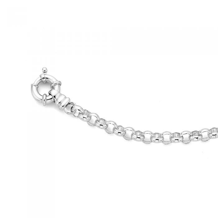 Sterling Silver 19cm Belcher Bolt Ring Bracelet