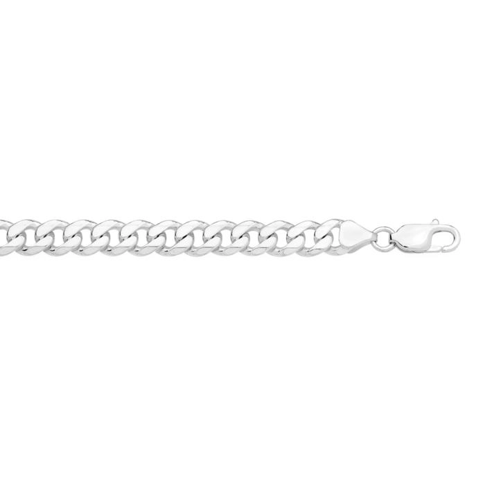 Sterling Silver 19cm Bevelled Curb Bracelet