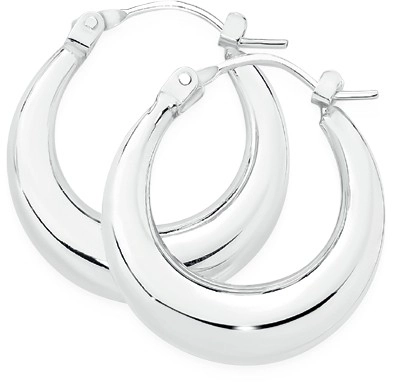 Sterling Silver 19mm Taper Polished Creole Earrings