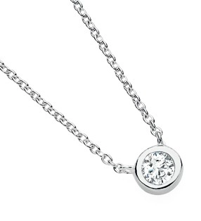 Sterling Silver 45cm Bezel Set Cubic Zirconia Pendant