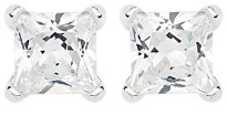 Sterling Silver 5mm Square Cubic Zirconia 4 Claw Martini Cast Studs