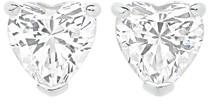 Sterling Silver 6mm Heart Cubic Zirconia Studs