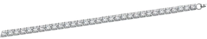 Sterling Silver Clear Cubic Zirconia Link Friendship Bracelet