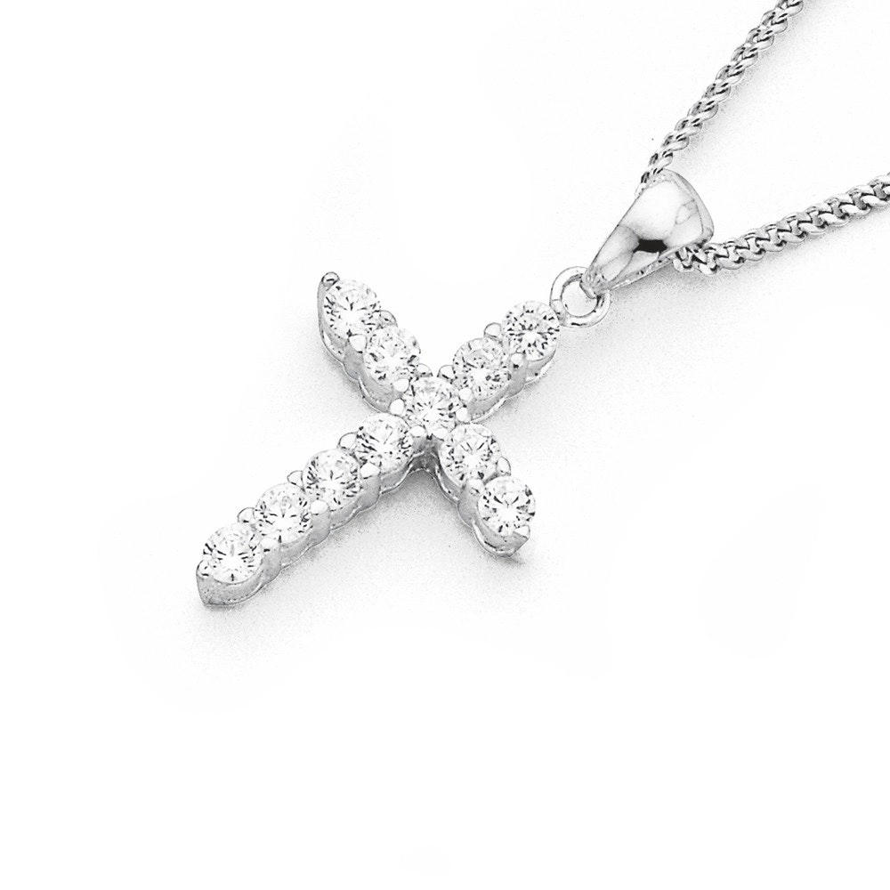 Sterling Silver Cubic Zirconia Cross