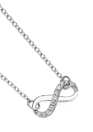 Sterling Silver Cubic Zirconia Set Infinity Necklet