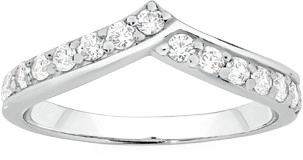 Sterling Silver Cubic Zirconia V-Shape Ring