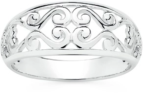 Sterling Silver Domed Filigree Ring