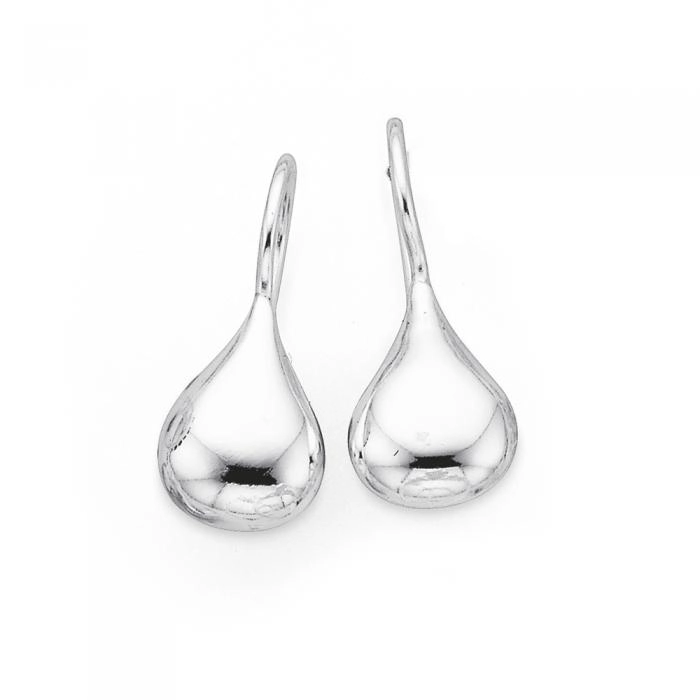 Sterling Silver Droplet Hook Earrings