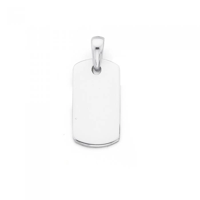 Sterling Silver Mini Plain Dog Tag Pendant