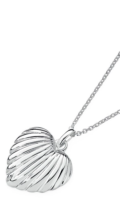 Sterling Silver Ridged Dome Heart Pendant