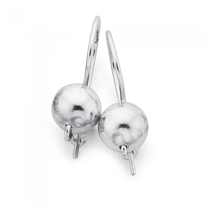 Sterling Sterling Silver Euroball Earrings