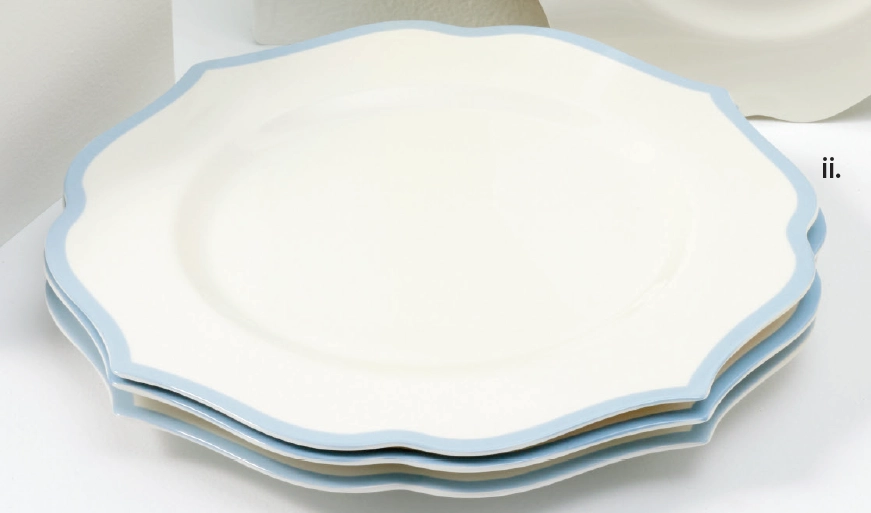 Chyka Home London Coloured Edge 28 cm Dinner Plate