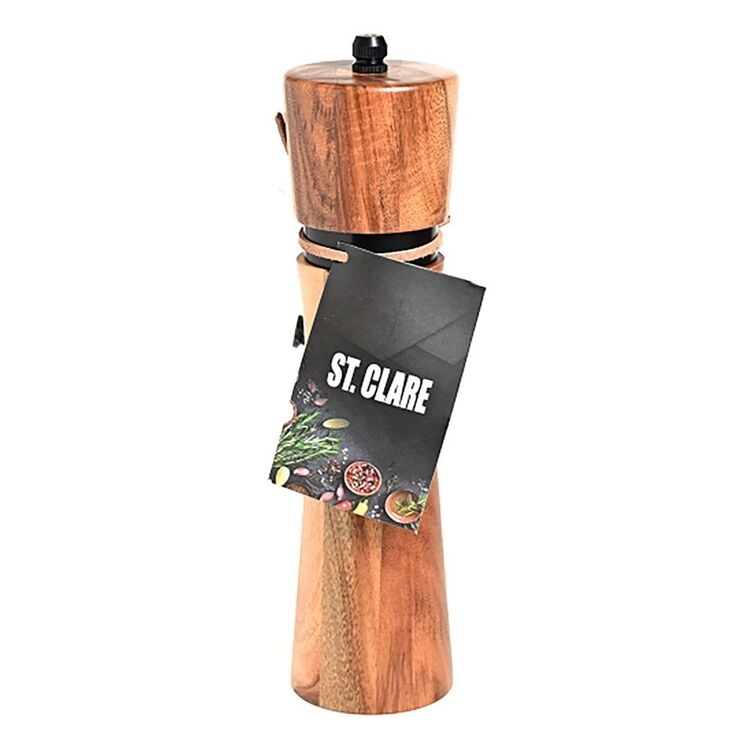 Classica St Clare 20 cm Acacia and Black Steel Salt or Pepper Grinder