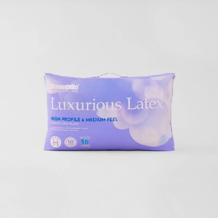 Dunlopillo Luxurious Latex High Profile Pillow White Standard