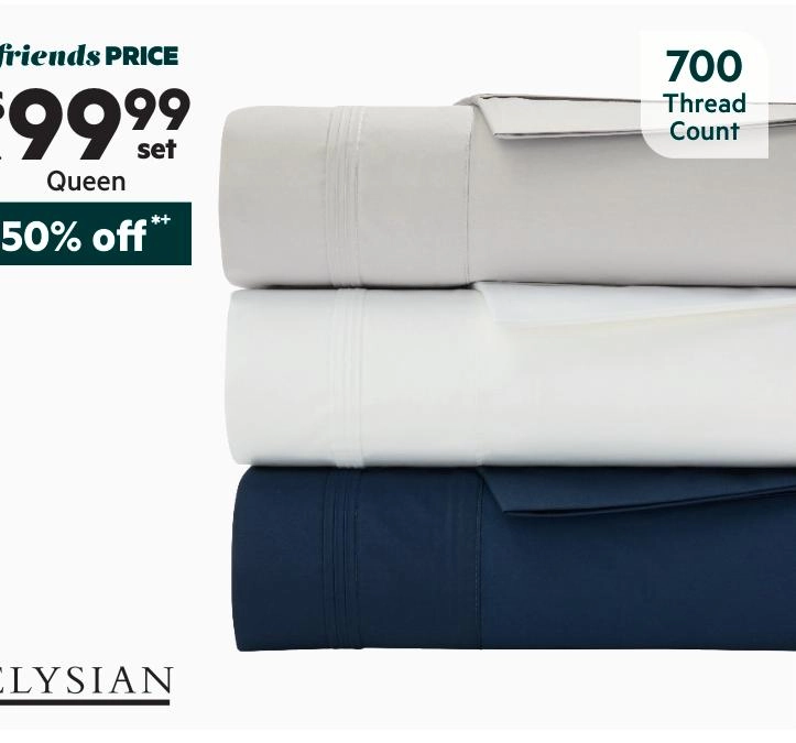 Elysian 700 Thread Count Cotton Sheet Set Grey