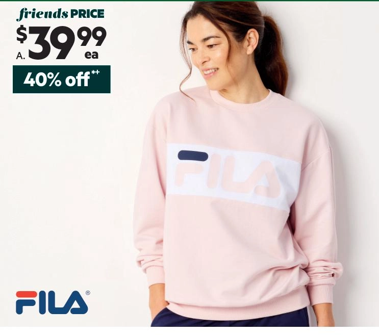 FILA Women's Lydia Crew Light Pink