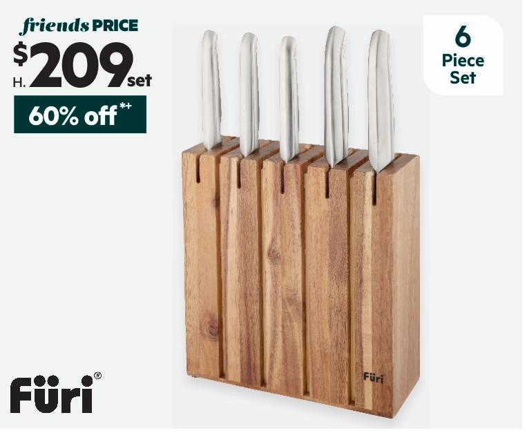 Furi Pro 6-Piece Segmented Knife Block Set