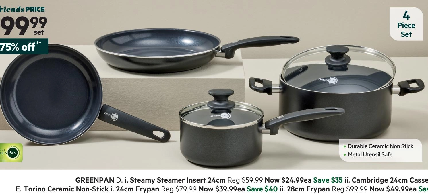 Greenpan Cambridge 4-Piece Cookset