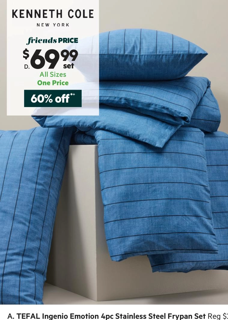 Kenneth Cole Harrington Pinstripe Quilt Cover Set Blue