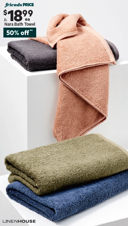 Linen House Nara Towel Collection Bluestone