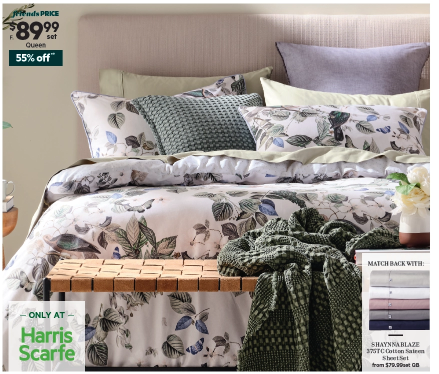 Shaynna Blaze Olive Branch Quilt Cover Set Multicoloured Print