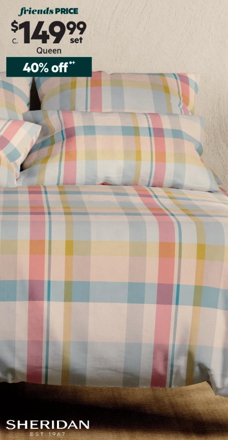 Sheridan Piper Check Cotton Quilt Cover Set Multicoloured Print