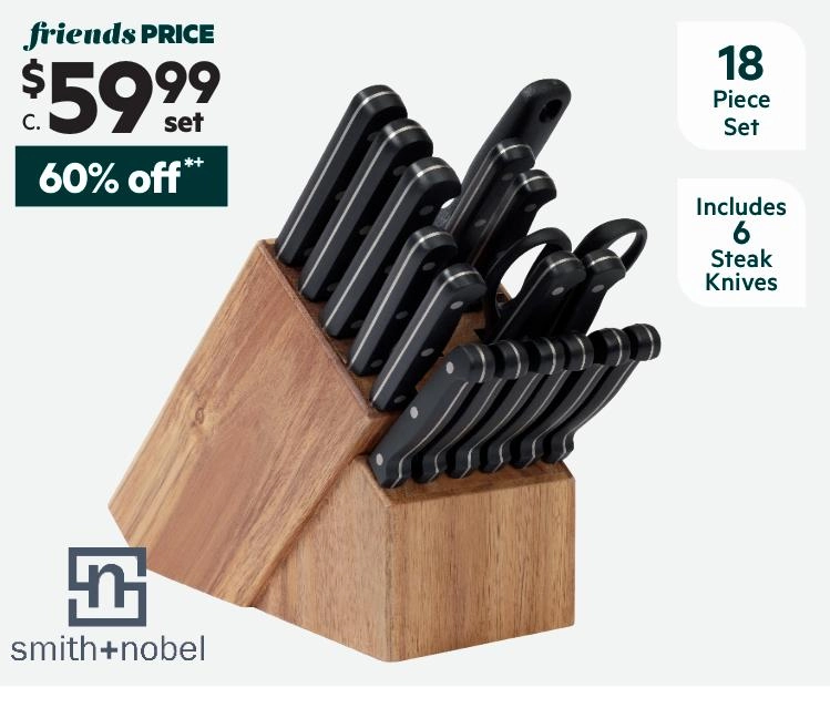 Smith + Nobel 18-Piece Traditional Knife Block Set