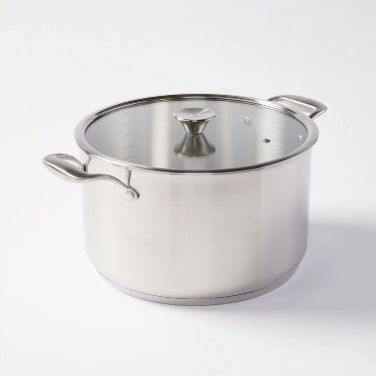 Smith + Nobel 28 cm Cook Stainless Steel Stockpot with Glass Lid