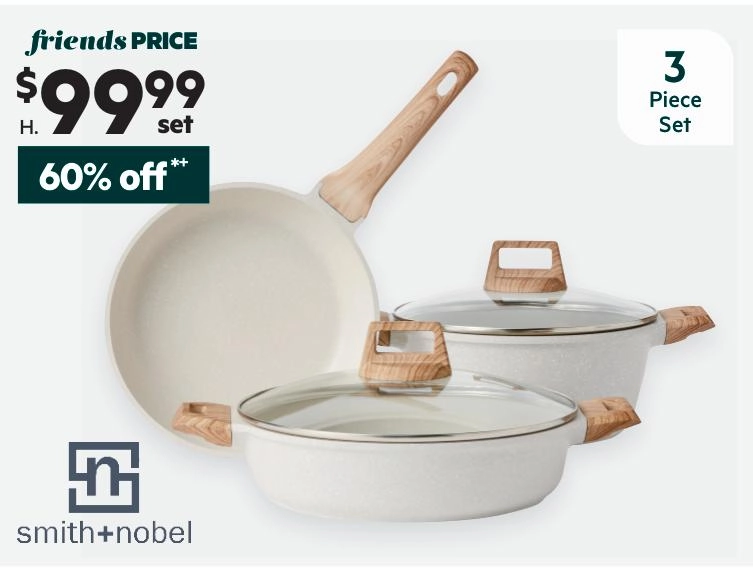 Smith + Nobel White Granite Plus 3-Piece Cookset