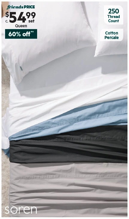 Soren 250 Thread Count Cotton Percale Sheet Set Silver