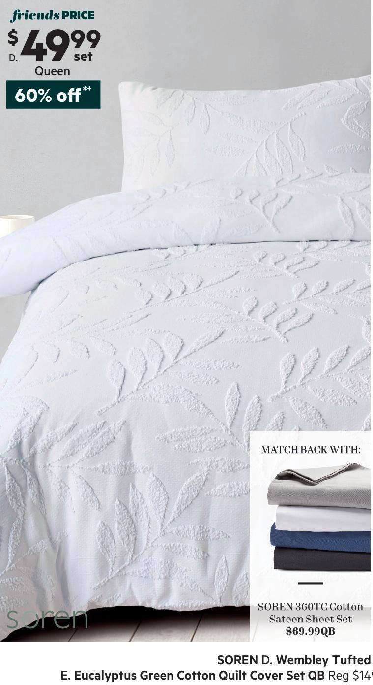 Soren Wembley Tufted Quilt Cover Set