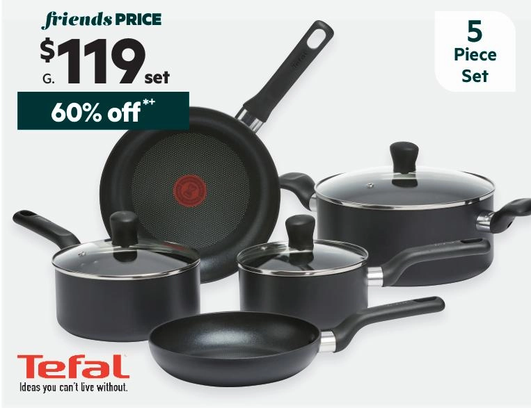 Tefal Comfort 5-Piece Hard Anodised Cookset