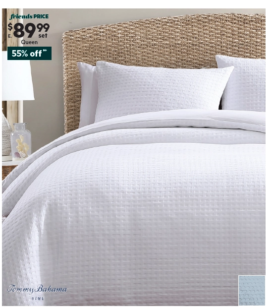 Tommy Bahama Basket Weave Quilt Cover Set White