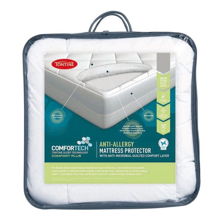 Tontine Comfortech Anti Allergy Mattress Protector White Queen