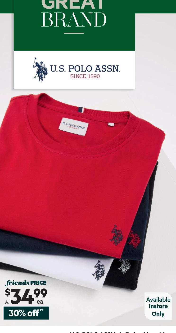 U.S. POLO ASSN. Embroidered Logo Short Sleeve Tee