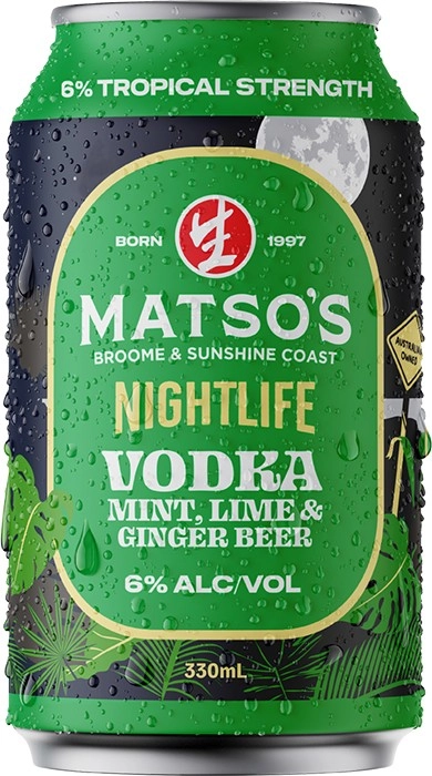 Matso's Nightlife Mint & Lime Ginger Beer Cans 330mL