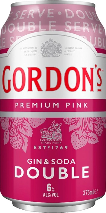 NEW Gordon's Pink and Soda Double Serve Cans 375mL