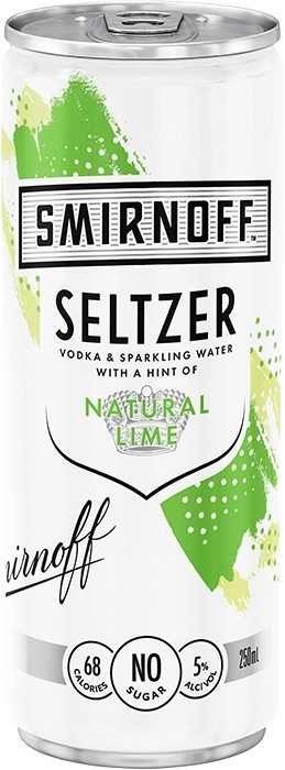 Smirnoff Classic Lime Seltzer Cans 250mL