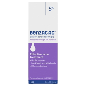 Benzac AC Moderate Strength 5% Acne Gel 60g