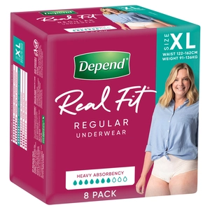 Depend Real Fit for Women Regular Underwear Extra Large 8 Pack