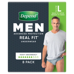 Depend Realfit Underwear for Men Large 8 Pack